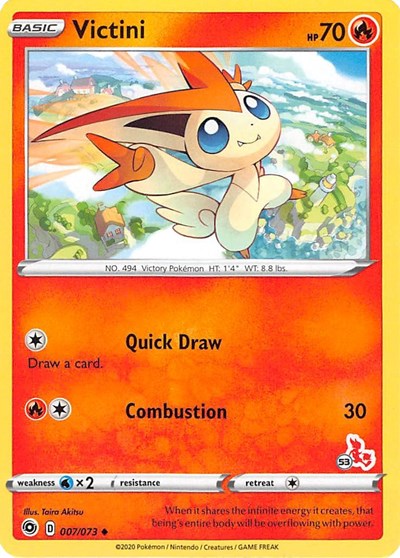 Victini - 007/073 (#53 Cinderace Stamped)