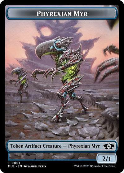 Phyrexian Myr // Emblem - Wrenn and Realmbreaker Double-Sided Token