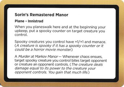Sorin's Remastered Manor (Black Lotus Unknown Planechase)