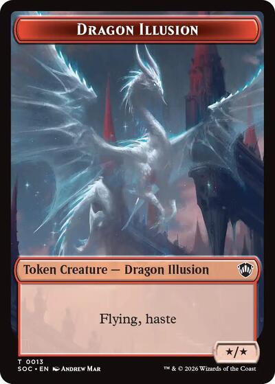 Dragon Illusion // Elemental (0019) Double-Sided Token