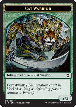 Cat Warrior // Elemental Double-Sided Token
