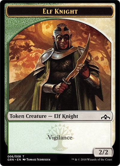 Elf Knight // Saproling Double-Sided Token