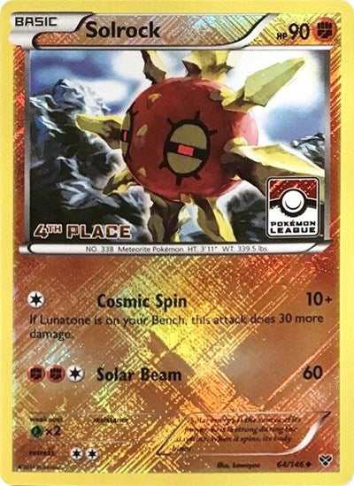 Solrock - 64/146 (Pokemon League) [4th Place]