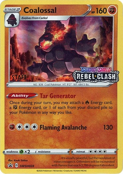 Coalossal - SWSH024 (Prerelease) [Staff]