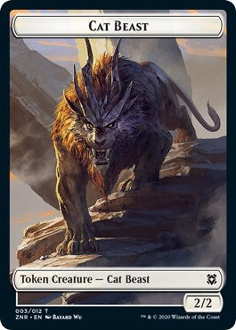 Cat Beast // Goblin Construct Double-Sided Token