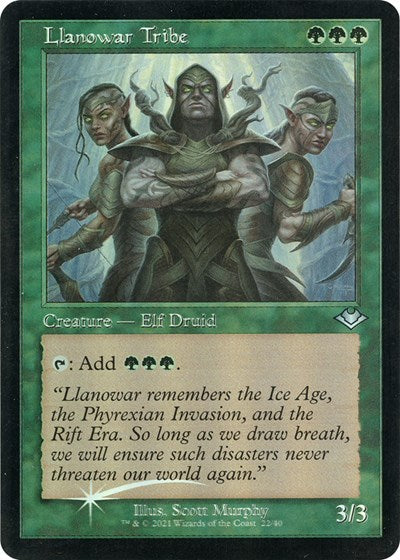 Llanowar Tribe (Retro Frame) (Foil Etched)