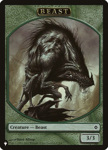 Beast // Emblem - Liliana, Defiant Necromancer Double-Sided Token