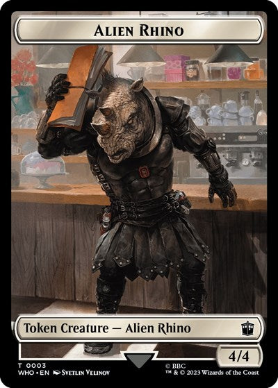 Alien Rhino // Alien Salamander Double-Sided Token
