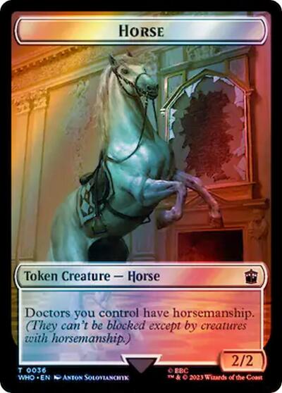 Horse // Clue (0053) Double-Sided Token (Surge Foil)