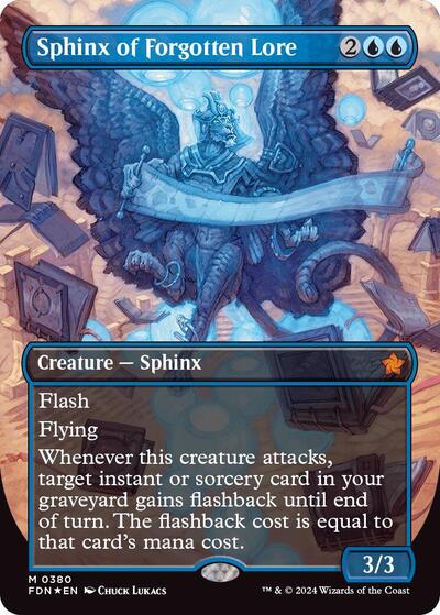 Sphinx of Forgotten Lore (Borderless) (Mana Foil)