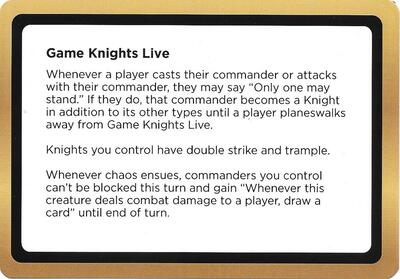 Game Knights Live (Black Lotus Unknown Planechase)