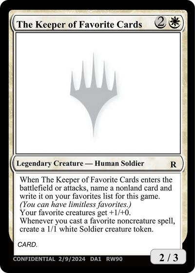 The Keeper of Favorite Cards (2/9/2024)