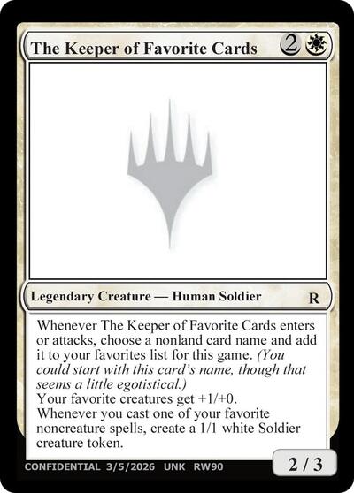 The Keeper of Favorite Cards (3/5/2026)